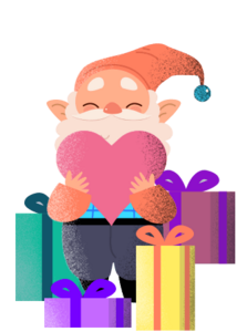 Dwarf with a heart and gifts